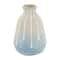 10" Blue & Gray Ceramic Abstract Ombre Drip Vase